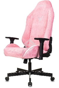 Кресло игровое Knight N1 Fabric розовый Velvet 36 с подголов. крестовина металл