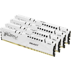 Оперативная память Kingston Fury Beast, DDR5, 64Gb (4x16 Gb), 6000 MHz, CL40, DIMM, радиатор, белый