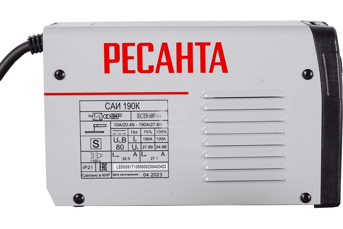 Сварочный аппарат Ресанта САИ-190К инвертор ММА DC