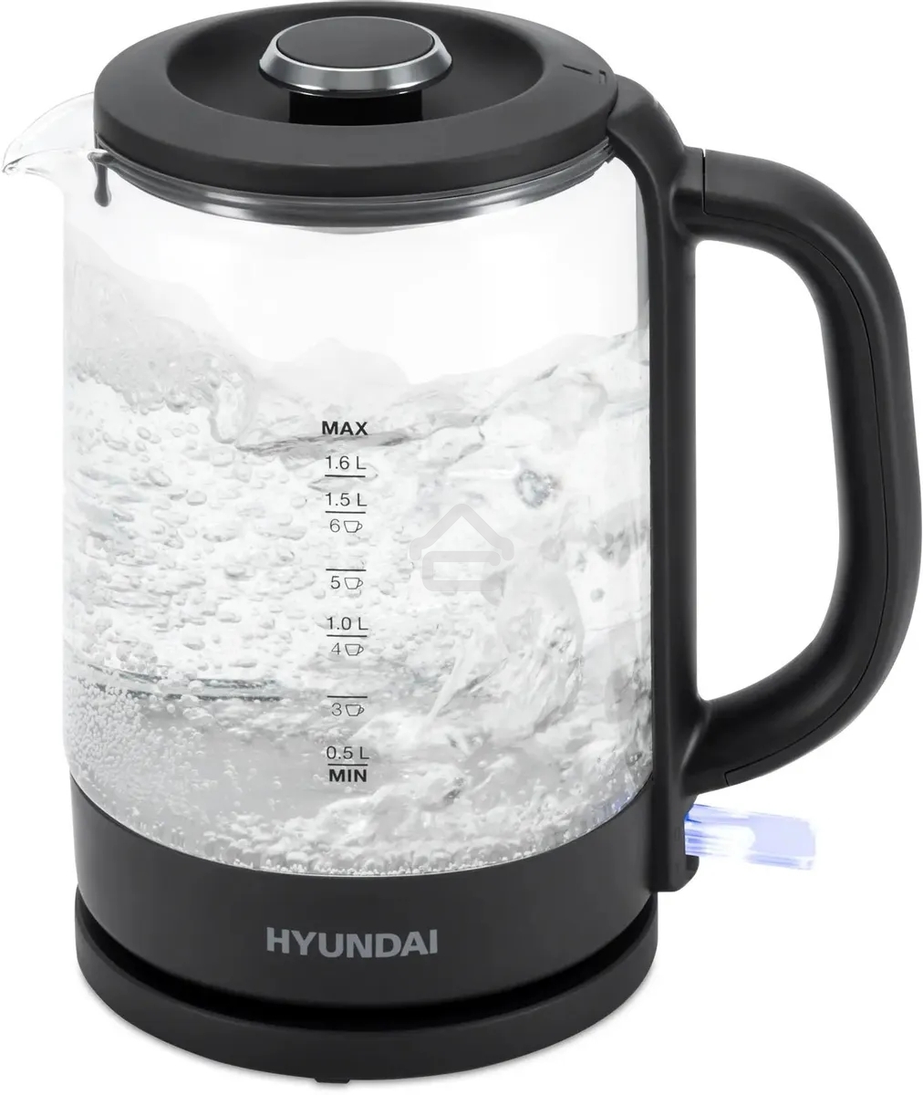 Чайник электрический Hyundai HYK-G3402 1.7л. 2200Вт серый/серебристый (корпус: стекло)