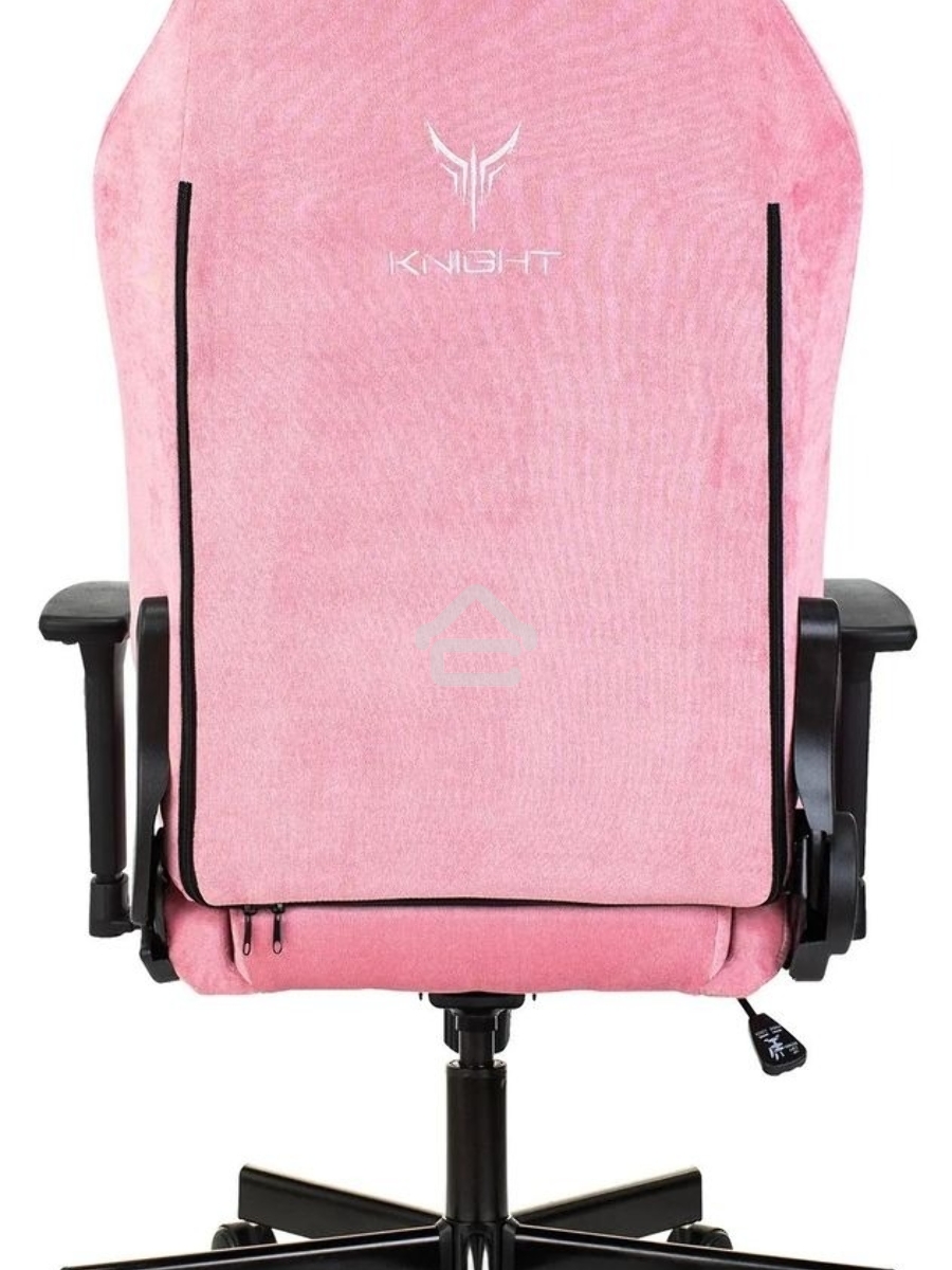 Кресло игровое Knight N1 Fabric розовый Velvet 36 с подголов. крестовина металл