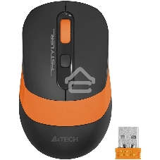Мышь беспроводная A4Tech Fstyler FG10S черный/оранжевый, 2000 dpi, радиоканал, USB, кнопки - 4