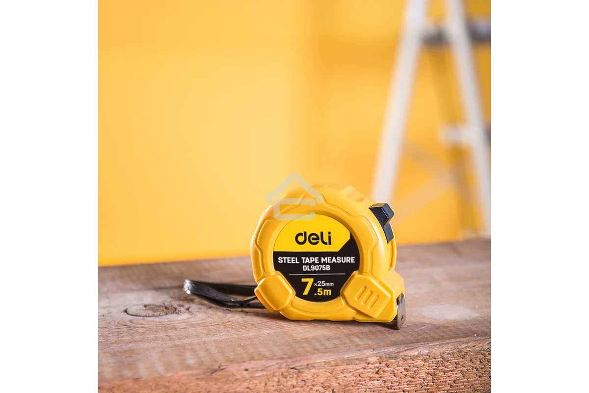 Рулетка Deli DL9075B 7,5мx25мм Метрическая. Корпус ударопрочный.