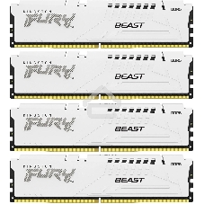 Оперативная память Kingston Fury Beast, DDR5, 64Gb (4x16 Gb), 6000 MHz, CL40, DIMM, радиатор, белый