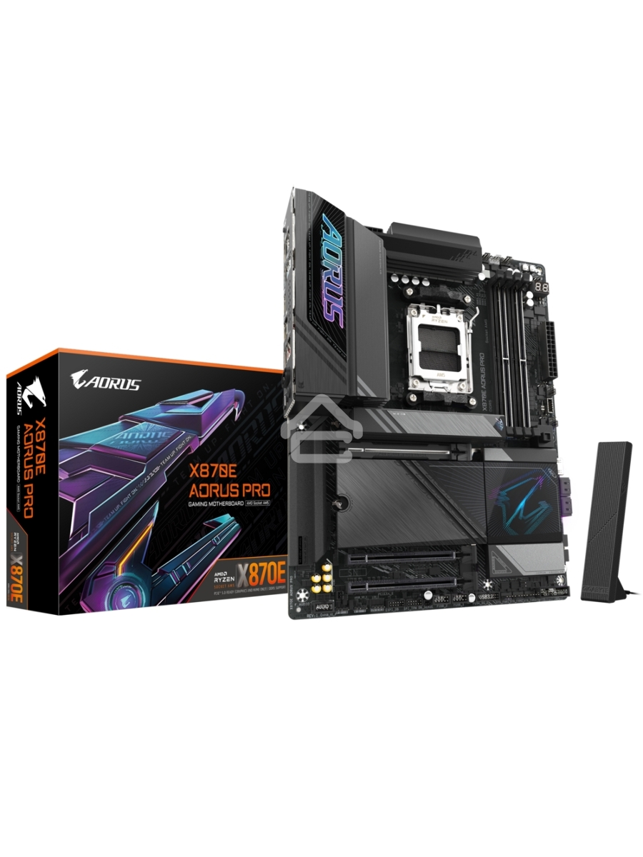 Материнская плата Gigabyte X870E AORUS PRO, AM5, AMD X870E, 4xDDR5, 4xSATA, 4xM.2, 1xPCI-E 5.0 x16, 1xPCI-E 4.0 x4, 1xPCI-E 3.0 x4, 1xHDMI, 1xUSB-C (DP), 1x 2.5Gb LAN, 2xUSB-A 2.0, 4xUSB-A 3.2 Gen 1, 3xUSB-A 3.2 Gen 2, 2xUSB-C 3.2 Gen 2 (USB4), 2x3.5 мм, 
