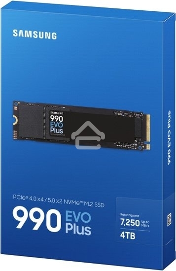 Накопитель SSD Samsung 990 EVO Plus, 4 ТБ, M.2 2280, PCIe 4.0 x4, NVMe 2.0, R/W 7250/6300