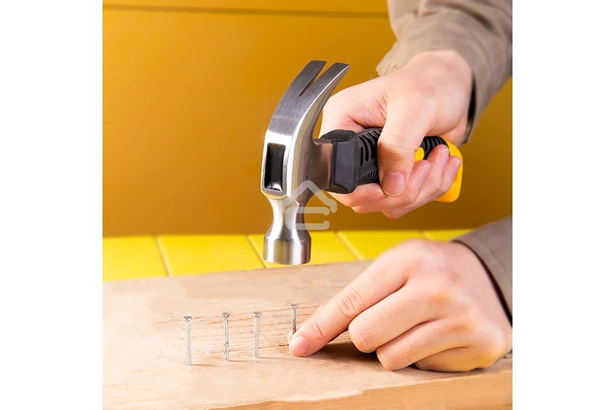 Молоток-гвоздодер укороченный Deli DL441008 250 гр, 160 мм, фиберглассовая рукоять