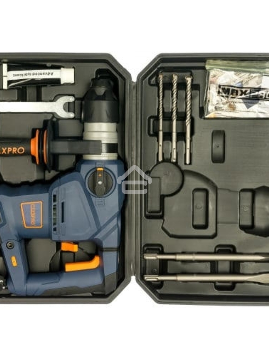 Перфоратор демонтажный MAX-PRO MPRH1500/32VP 1500 Вт, 0-850 об/мин, 5,5 Дж, 3 режима, Д/Б/М-42/32/13, 5,2 кг, SDS-PLUS, антивибрационная ручка, резиновые вставки, р