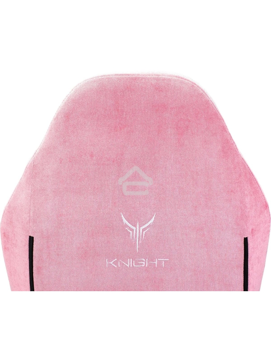 Кресло игровое Knight N1 Fabric розовый Velvet 36 с подголов. крестовина металл