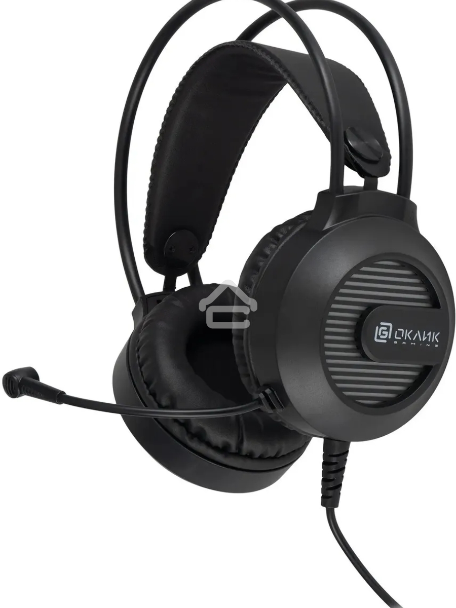 Наушники с микрофоном Оклик HS-L300G Black черный 2.2м мониторные USB оголовье (1796949)