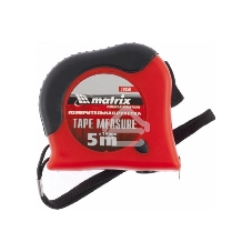 Рулетка Matrix Double fixation, 5 м х 19 мм, обрезиненный корпус, двойная плавная фиксация