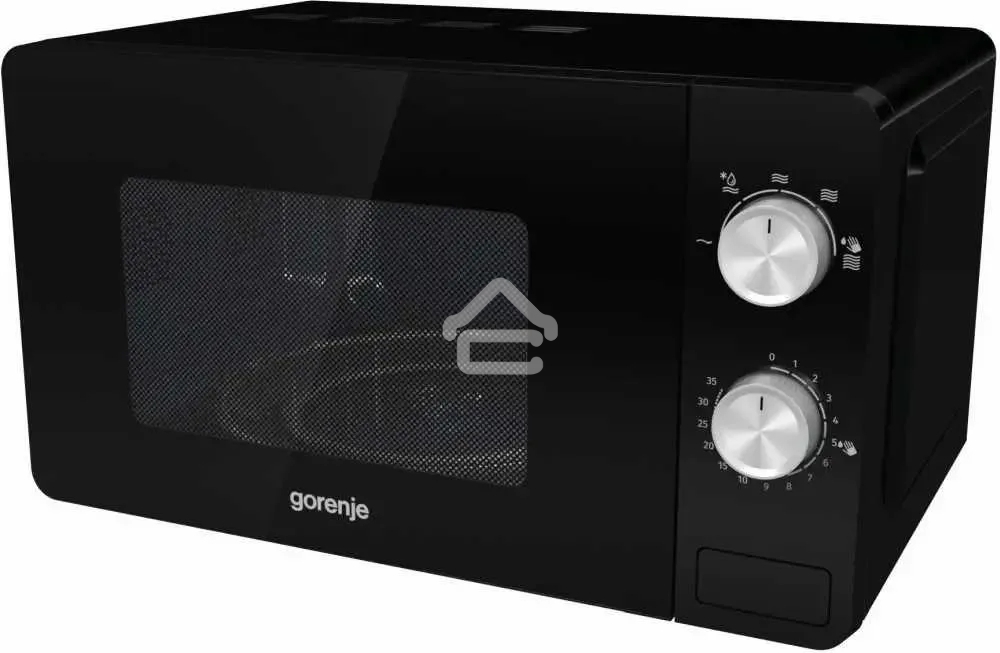 Микроволновая печь Gorenje MO20E1B черный, 20 л, 800 Вт, переключатели - поворотный механизм