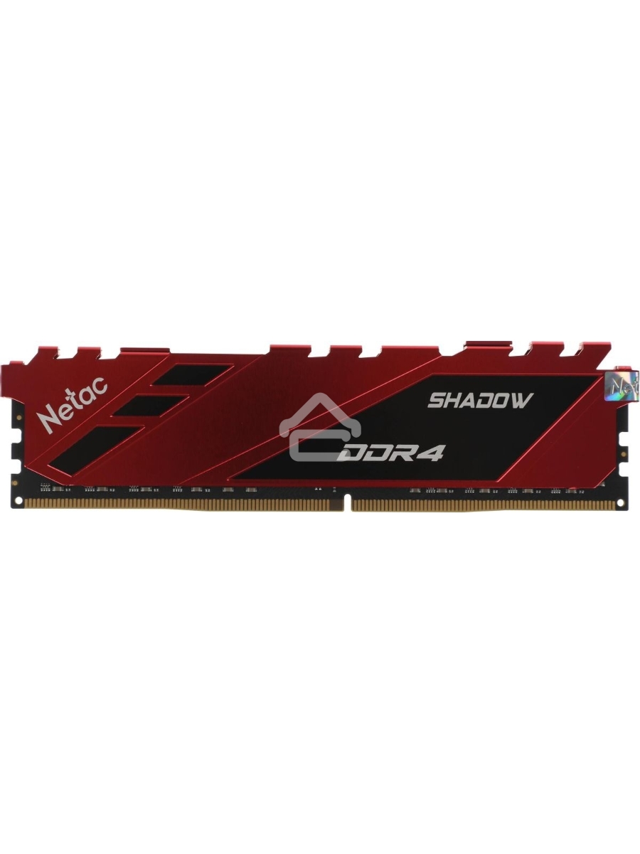 Оперативная память NETAC Shadow, DDR4, 16GB (1x16GB), 3200MHz, CL16, DIMM, с радиаторами, красный