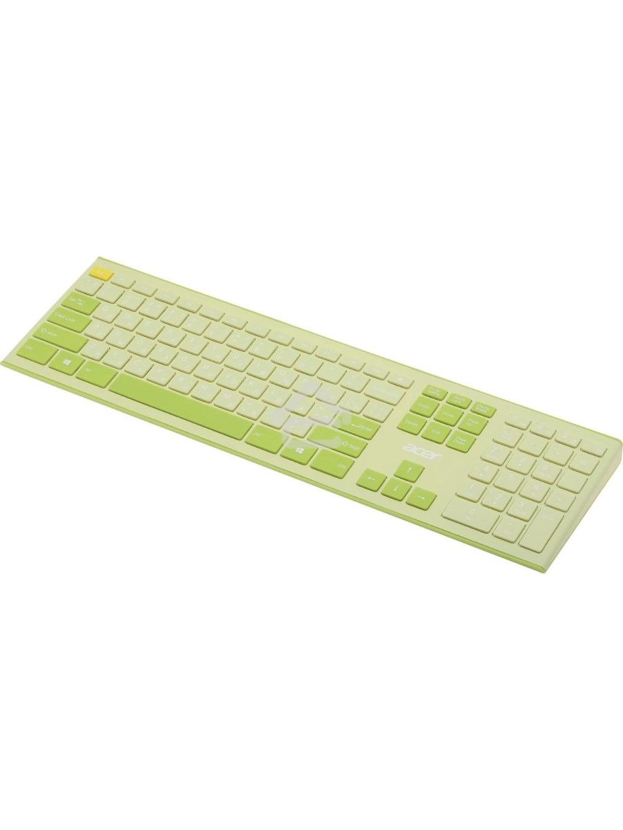 Клавиатура + мышь Acer OCC205 беспроводной USB, 1200 dpi, зеленый/желтый