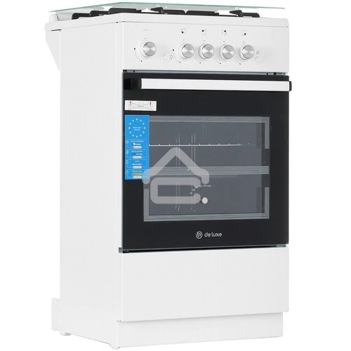Плита газовая De Luxe 5040.32г(кр) ЧР-010 нержавеющая сталь, конфорок 4 шт, духовка 46 л, 50 см x 85 см x 50 см