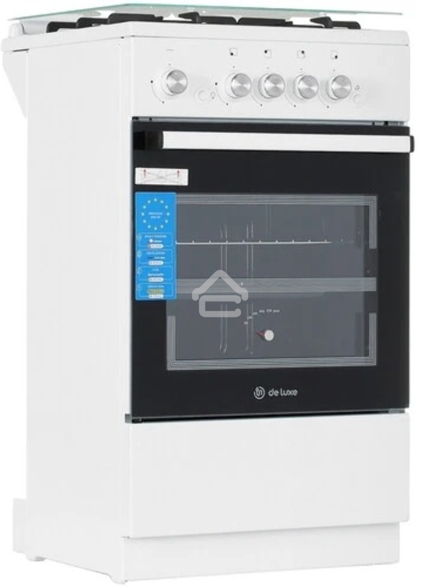 Плита газовая De Luxe 5040.32г(кр) ЧР-010 нержавеющая сталь, конфорок 4 шт, духовка 46 л, 50 см x 85 см x 50 см