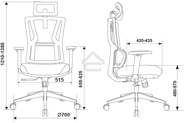 Кресло руководителя Бюрократ MC-G715N-H серый, сетка/ткань, с подголов. крестов. алюминий, пластик серый
