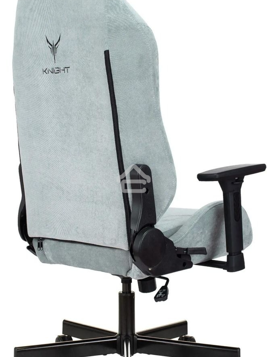 Кресло игровое Knight N1 Fabric серо-голубой Light-28 с подголов. крестовина металл
