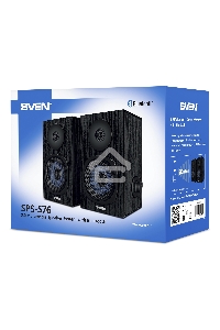 Колонки 2.0 SVEN SPS-576 чёрные (2x4W, Bluetooth, дерево)