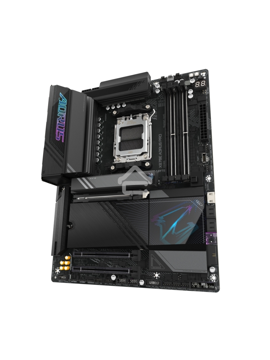 Материнская плата Gigabyte X870E AORUS PRO, AM5, AMD X870E, 4xDDR5, 4xSATA, 4xM.2, 1xPCI-E 5.0 x16, 1xPCI-E 4.0 x4, 1xPCI-E 3.0 x4, 1xHDMI, 1xUSB-C (DP), 1x 2.5Gb LAN, 2xUSB-A 2.0, 4xUSB-A 3.2 Gen 1, 3xUSB-A 3.2 Gen 2, 2xUSB-C 3.2 Gen 2 (USB4), 2x3.5 мм, 