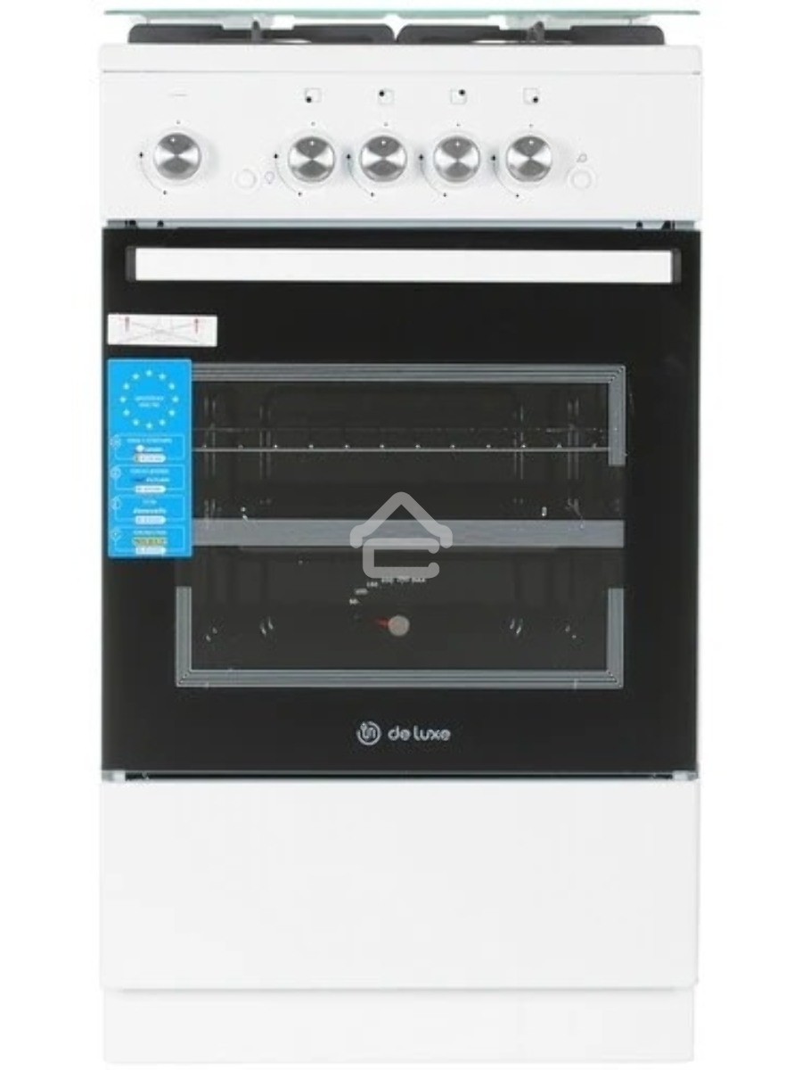 Плита газовая De Luxe 5040.32г(кр) ЧР-010 нержавеющая сталь, конфорок 4 шт, духовка 46 л, 50 см x 85 см x 50 см