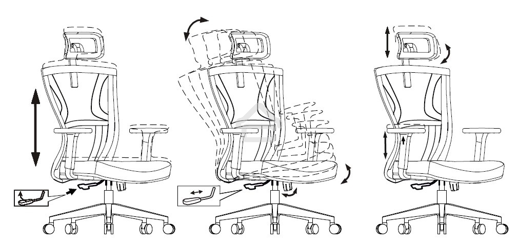 Кресло руководителя Бюрократ MC-G715N-H серый, сетка/ткань, с подголов. крестов. алюминий, пластик серый