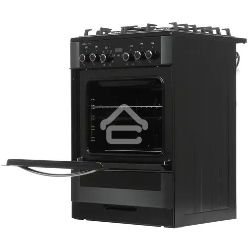Плита комбинированная Gefest ПГЭ 6502-03 0044 черный, конфорок 4 газовых, духовка 55 л, 60 см x 85 см x 60 см
