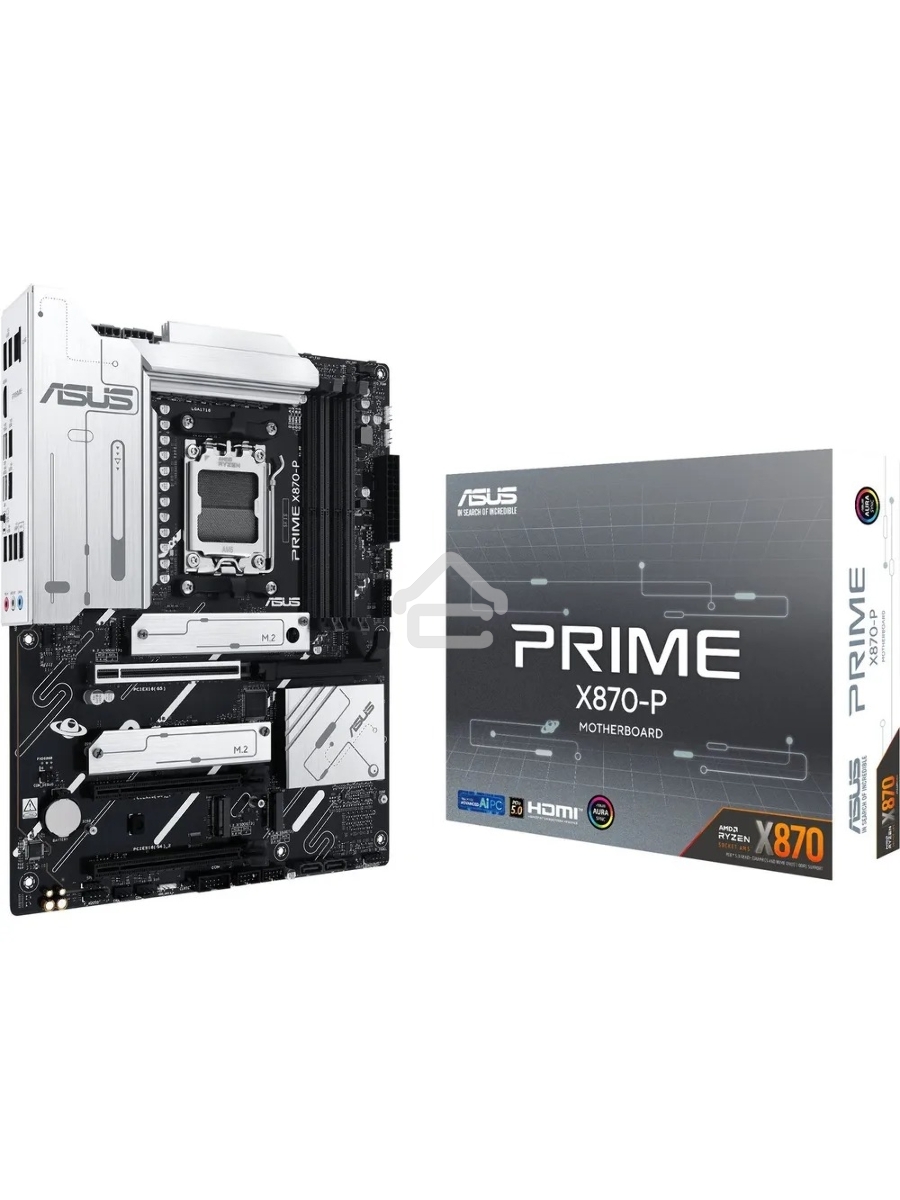 Материнская плата ASUS PRIME X870-P, AM5, AMD X870, 4xDDR5, 2xSATA, 4xM.2, 1xPCI-E 5.0 x16, 1xPCI-E 4.0 x16, 1xPCI-E x1, 1xHDMI, 2xUSB Type-C, 1x2.5Gb LAN, 4xUSB-A 3.2 Gen 1, 1xUSB 3.2 Gen 2, 3x3.5 мм, 7.1, ATX
