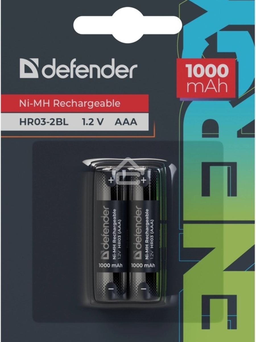 Аккумуляторная батарея Defender  HR03-2BL 1000 mAh ААА, Ni-MH, блистер, 2 шт.
