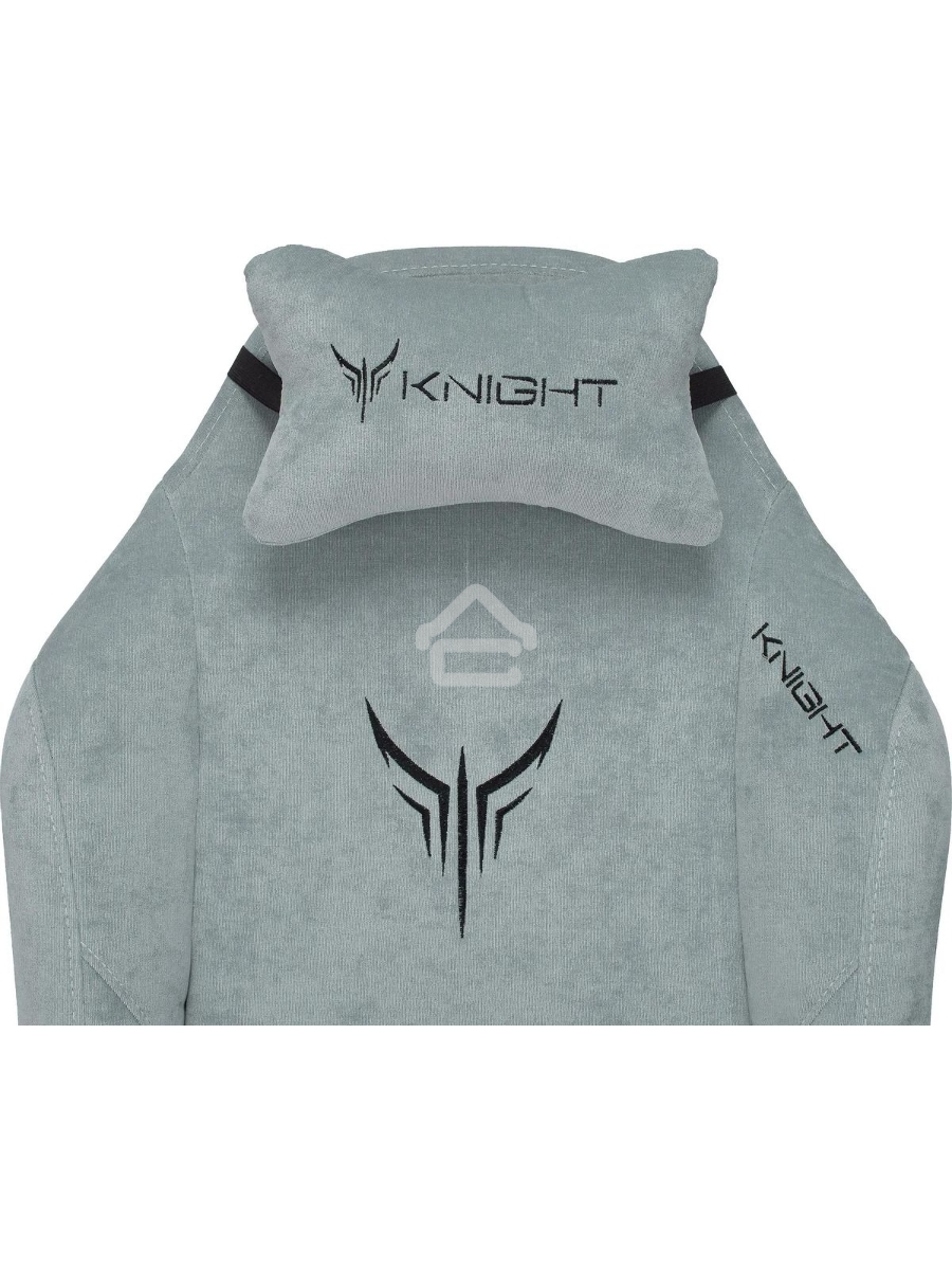 Кресло игровое Knight N1 Fabric серо-голубой Light-28 с подголов. крестовина металл