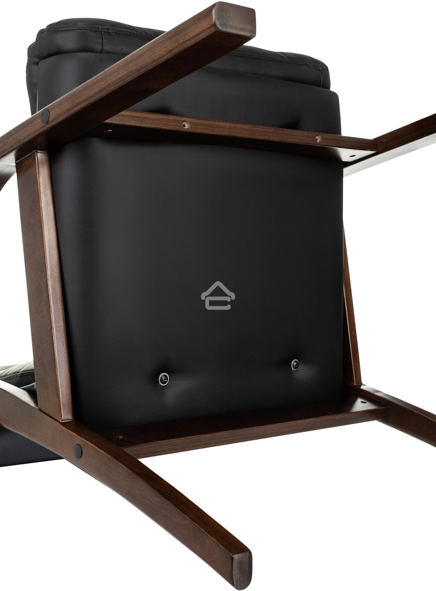 Кресло офисное Бюрократ T-9932W-CF-Eco черный, эко.кожа, на ножках, дерево