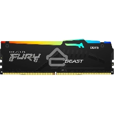 Оперативная память Kingston Fury Beast, DDR5, 32Gb (1x32Gb), 6000MHz, CL30, DIMM, с радиатором, RGb, черный
