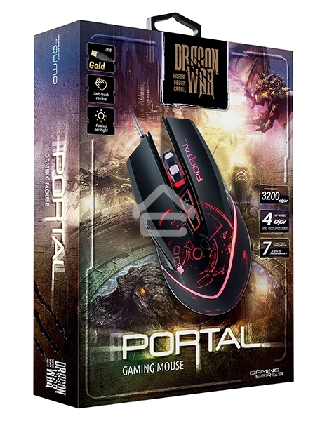 Мышь проводная Qumo Portal M39 черный, 3200 dpi, USB, кнопки - 6