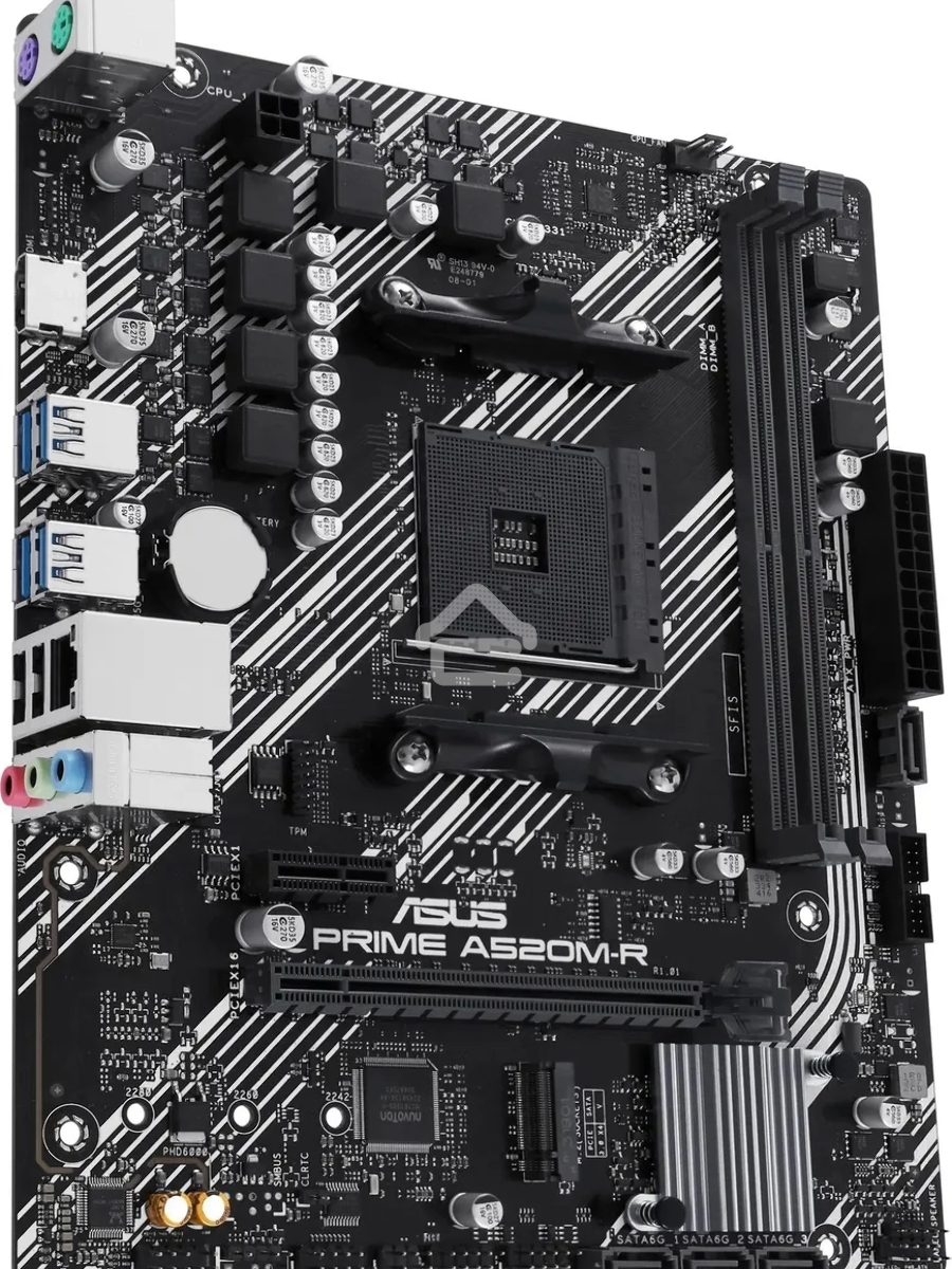 Материнская плата ASUS PRIME A520M-R, AM4, AMD A520, 2xDDR4, 4xSATA, 1xM.2, 1xPCIe 3.0 x16, 1xPCIe x1, 1xHDMI, 1x 1Gb LAN, 2xUSB-A 2.0, 4xUSB-A 3.2 Gen 1, 3x3.5 мм, 7.1, mATX