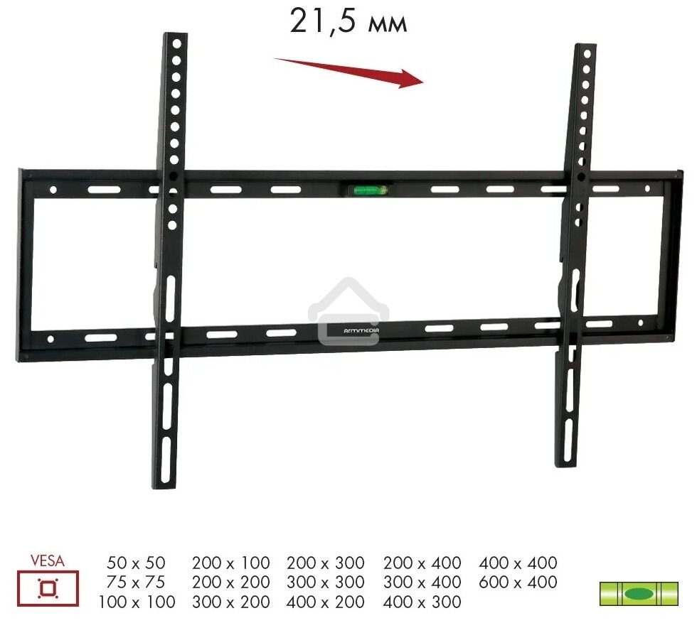 Кронштейн Arm media STEEL-1 new черный, настенный, 32