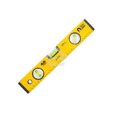 Строительный уровень Deli DL290300 300мм Алюминиевый сплав. Мягкая резина на обоих концах. Магнит для удобства эксплуатации. Измерение под углом 45°.