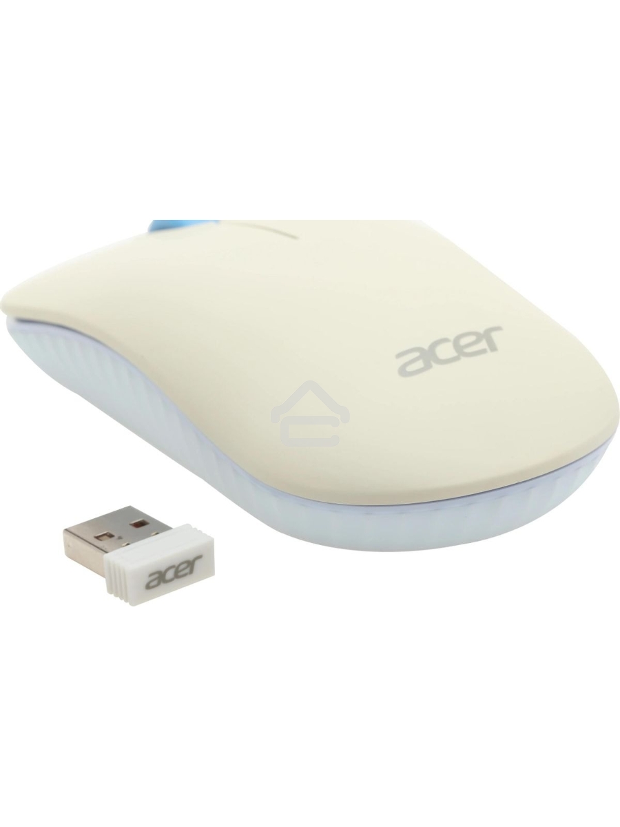 Клавиатура + мышь Acer OCC205 беспроводной USB, 1200 dpi, белый/голубой