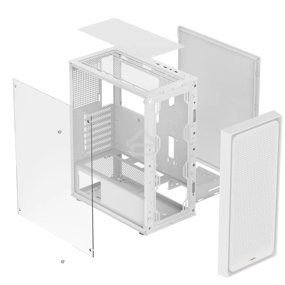 Компьютерный корпус Ocypus Gaммa C50 без БП белый (Gaммa-C50-WHG000XX-GL)