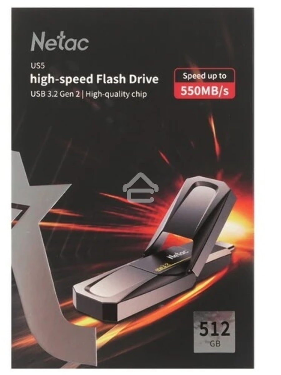 Флеш диск Netac US5 NT03US5C-512G-32TA 512GB USB3.2+TypeC Solid State Flash Drive, up to 550MB/500MB/s