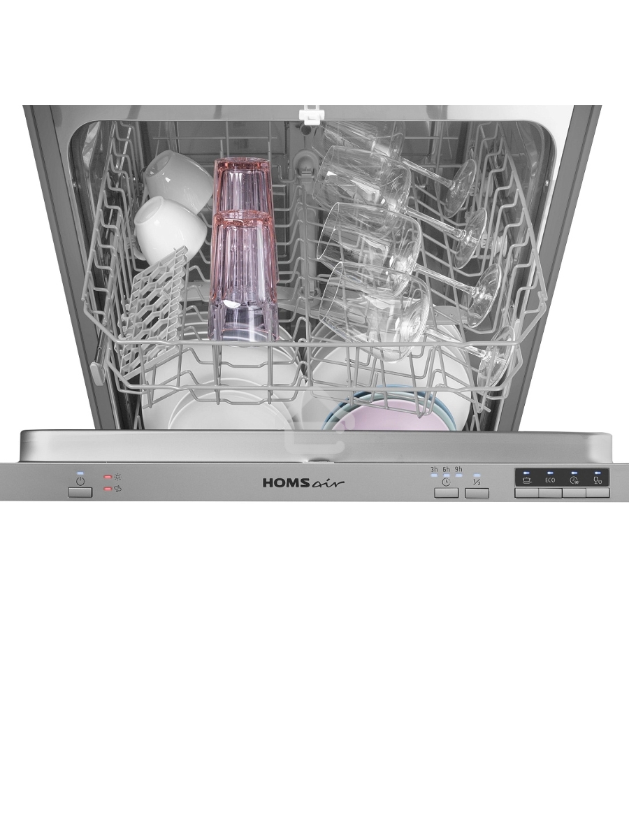 Встраиваемая посудомоечная машина HOMSair DW64E, серебристый, 59.8 см, 12 компл., 49 дБ, класс A++