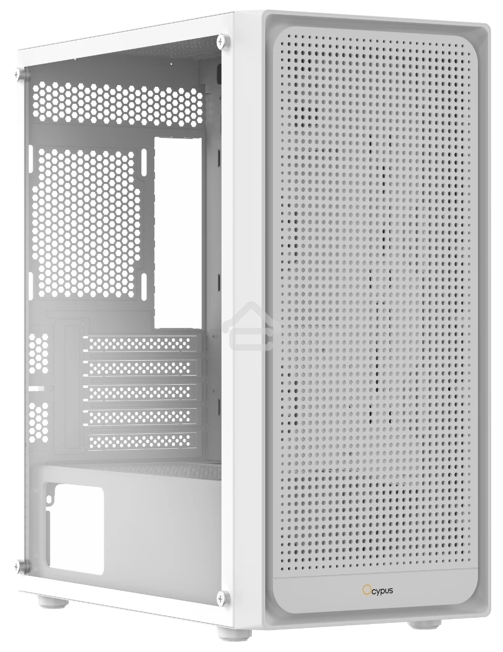 Компьютерный корпус Ocypus Gaммa C50 без БП белый (Gaммa-C50-WHG000XX-GL)