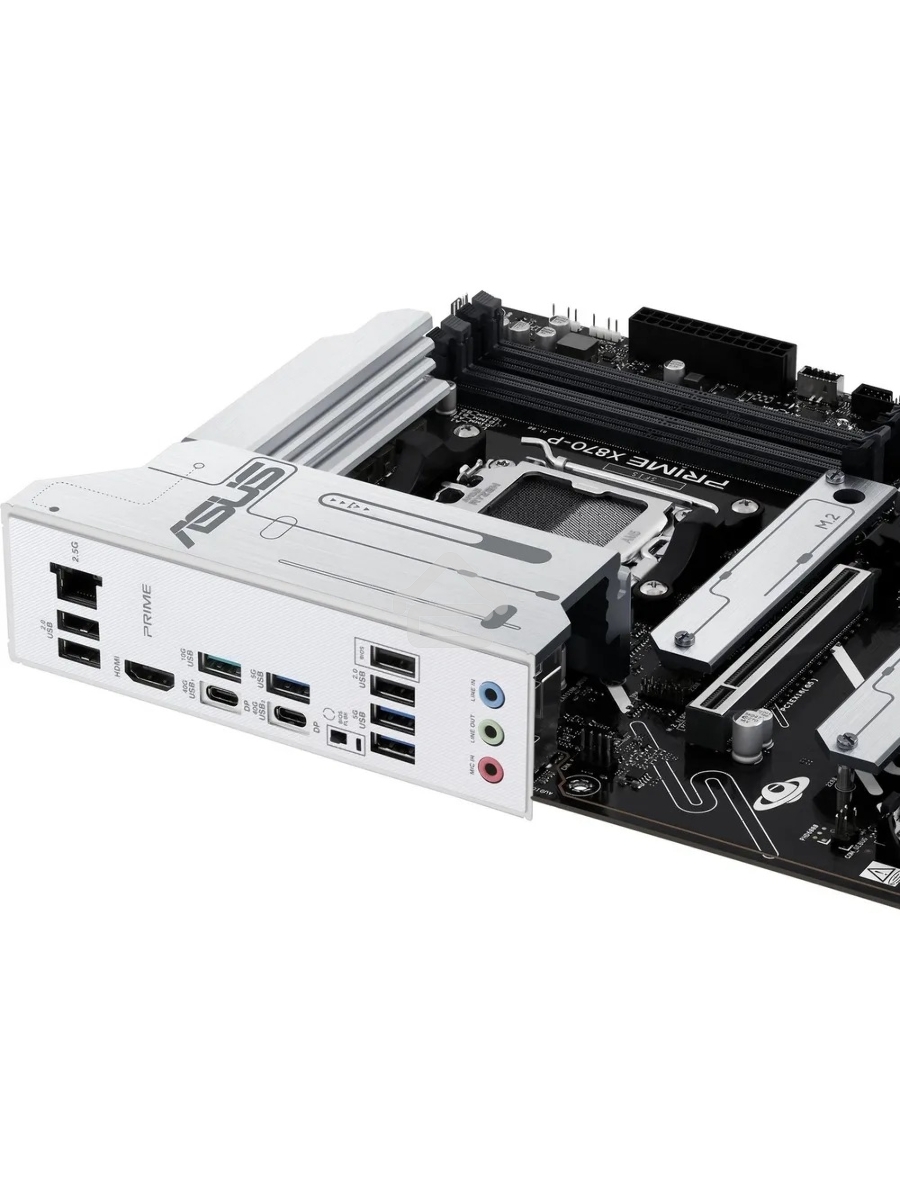 Материнская плата ASUS PRIME X870-P, AM5, AMD X870, 4xDDR5, 2xSATA, 4xM.2, 1xPCI-E 5.0 x16, 1xPCI-E 4.0 x16, 1xPCI-E x1, 1xHDMI, 2xUSB Type-C, 1x2.5Gb LAN, 4xUSB-A 3.2 Gen 1, 1xUSB 3.2 Gen 2, 3x3.5 мм, 7.1, ATX