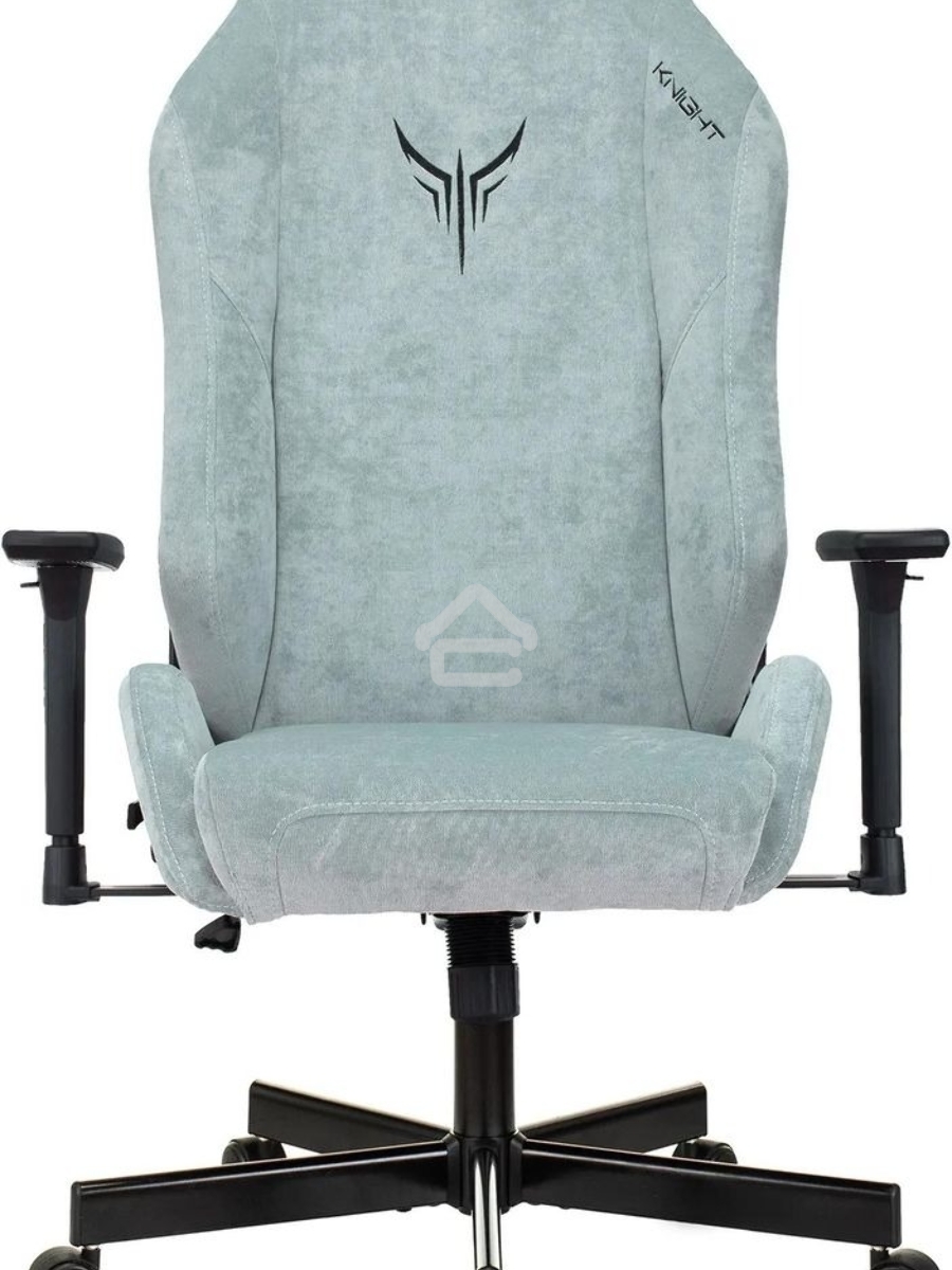 Кресло игровое Knight N1 Fabric серо-голубой Light-28 с подголов. крестовина металл