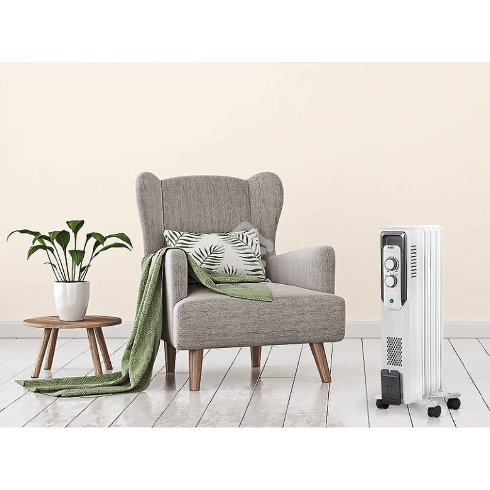 Обогреватель масляный Ballu CUBE BOH/CB-05W (5 секций), белый, 1000 Вт, 15 м2, механический термостат