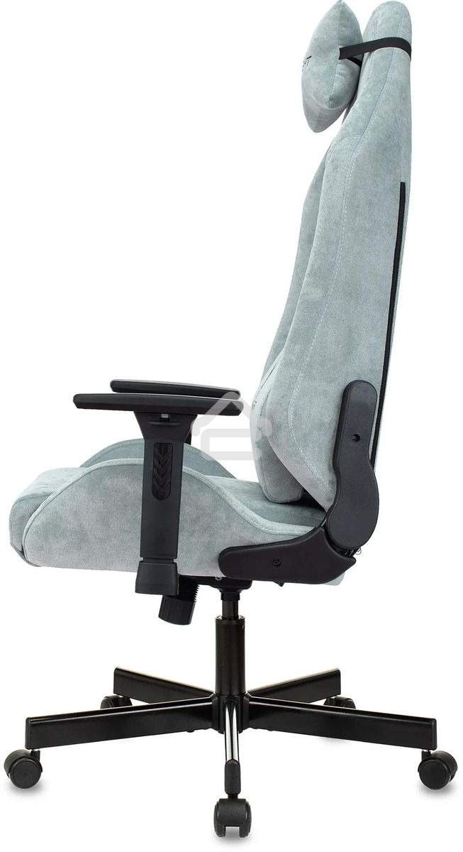 Кресло игровое Бюрократ Knight N1 Fabric серо-голубой Light-28 с подголов. крестовина металл