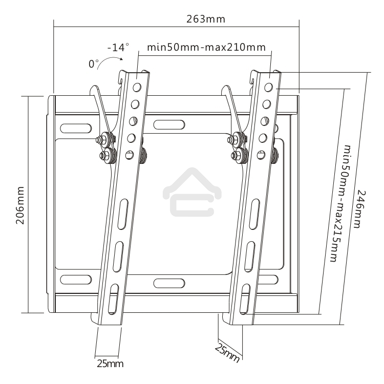 Кронштейн ЖК наклонный 17-43
