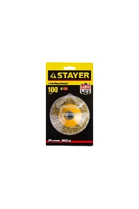 Кордщетка STAYER PROFESSIONAL 35133-100  коническая М14 витая латунь/сталь 0.3мм d100мм