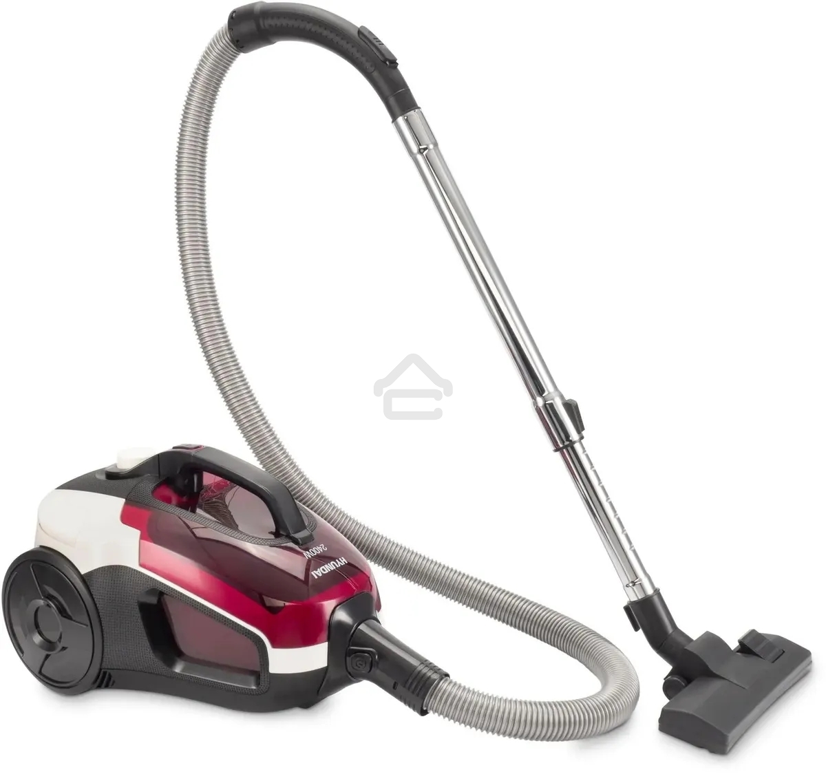 Пылесос Hyundai HYV-C3370 белый/красный, 380/2400 Вт, уборка сухая, пылесборник контейнер 3.5 л