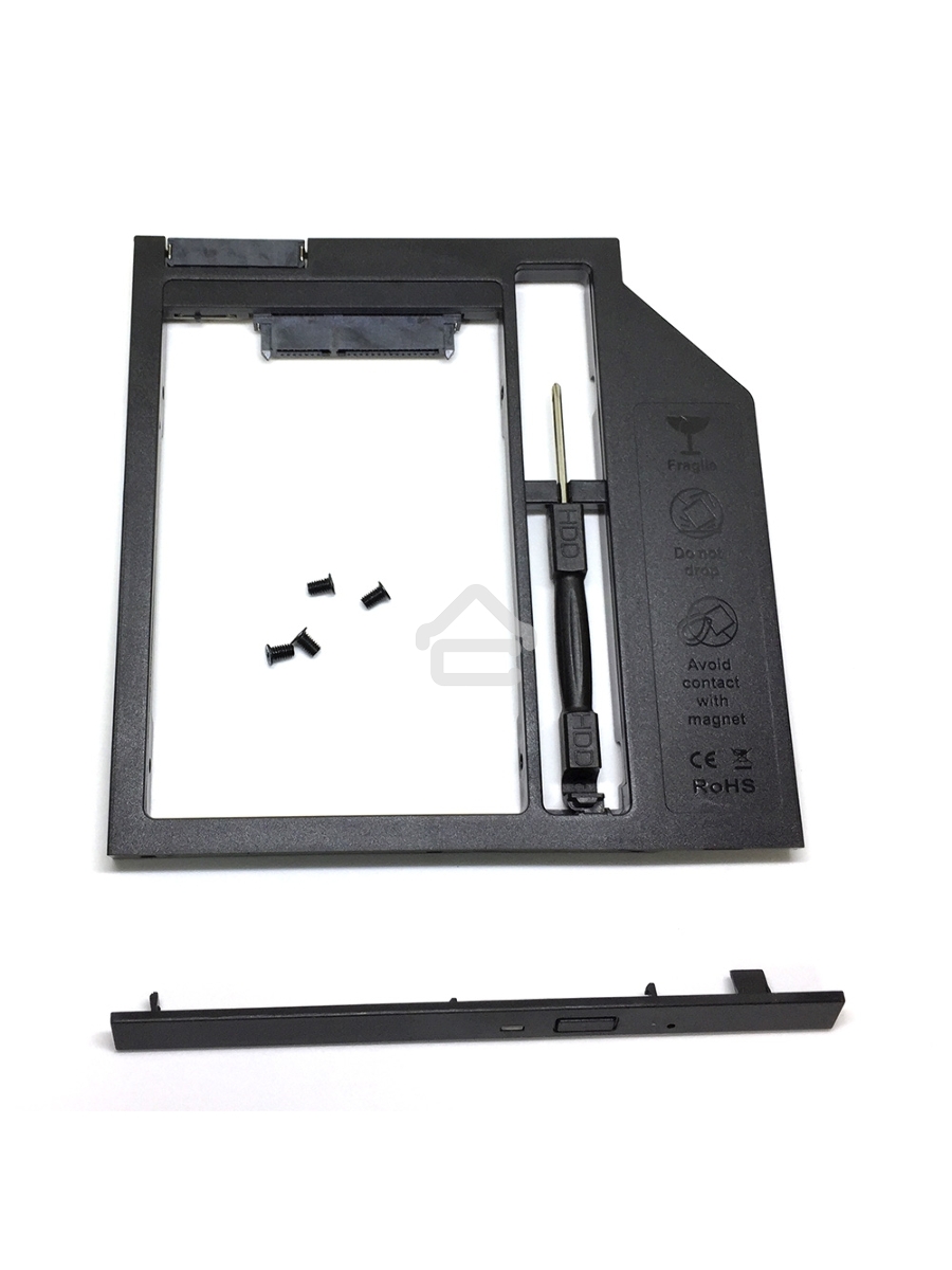 Адаптер оптибей Espada SS90 /optibay, hdd caddy/ SATA/miniSATA /SlimSATA/ 9мм для подключения HDD/SSD 2,5” к ноутбуку вместо DVD.(41087)