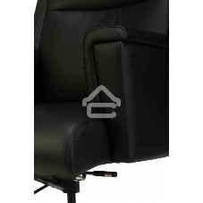 Кресло руководителя Бюрократ DUKE черный, кожа, крестовина металл/дерево